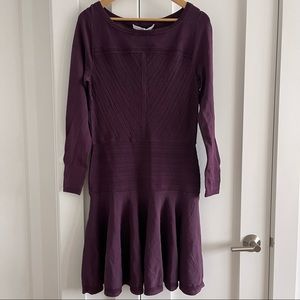 Brazen Plum “Delta” Diane Von Furstenberg DVF dropped waist flounce dress